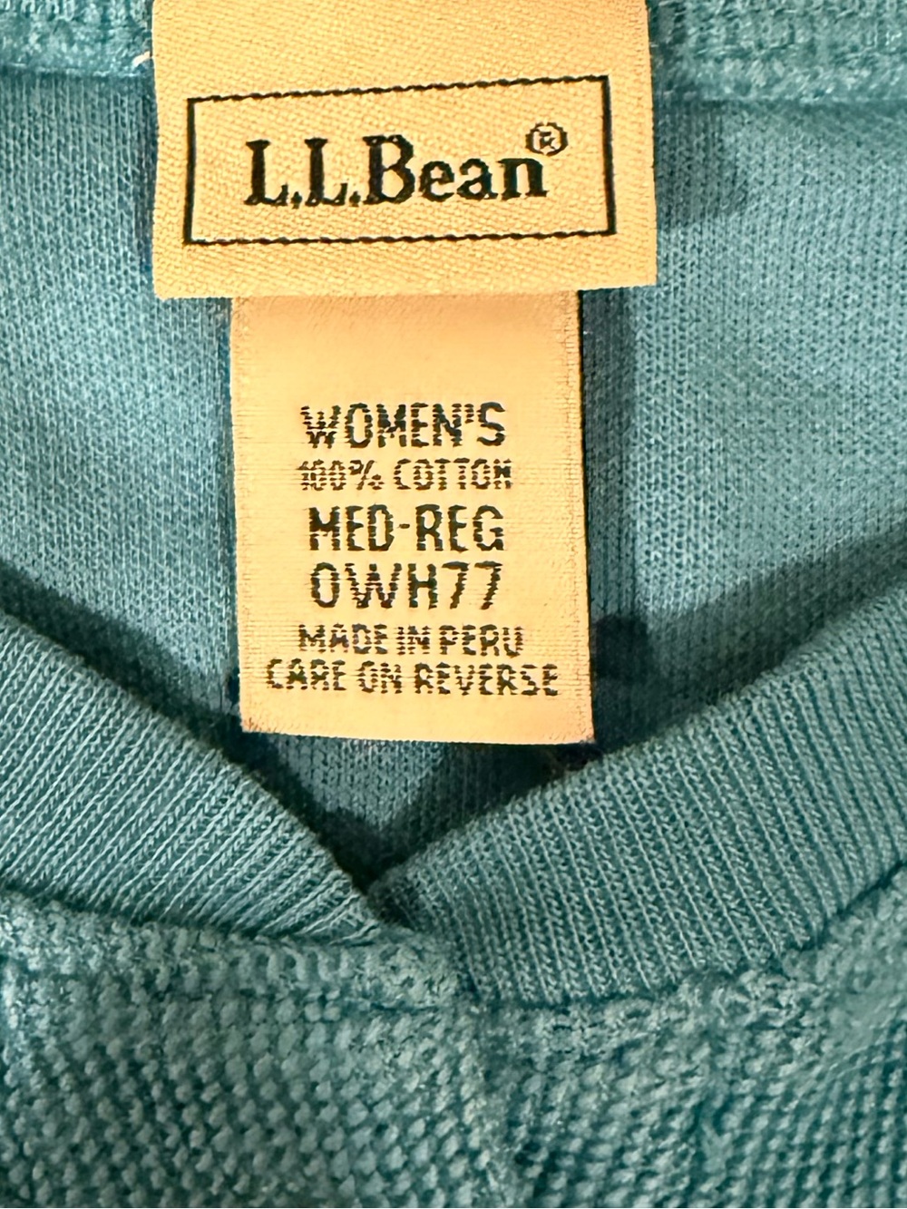NWOT L.L. Bean 100% Cotton Aqua Button-Front Women's Shirt/Cardigan - Size M - Picture 2 of 3